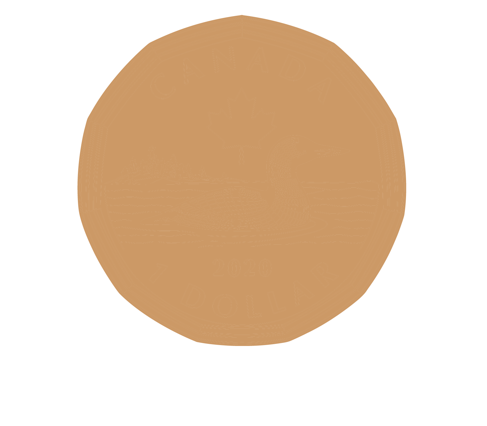 back of a one dollar loonie
